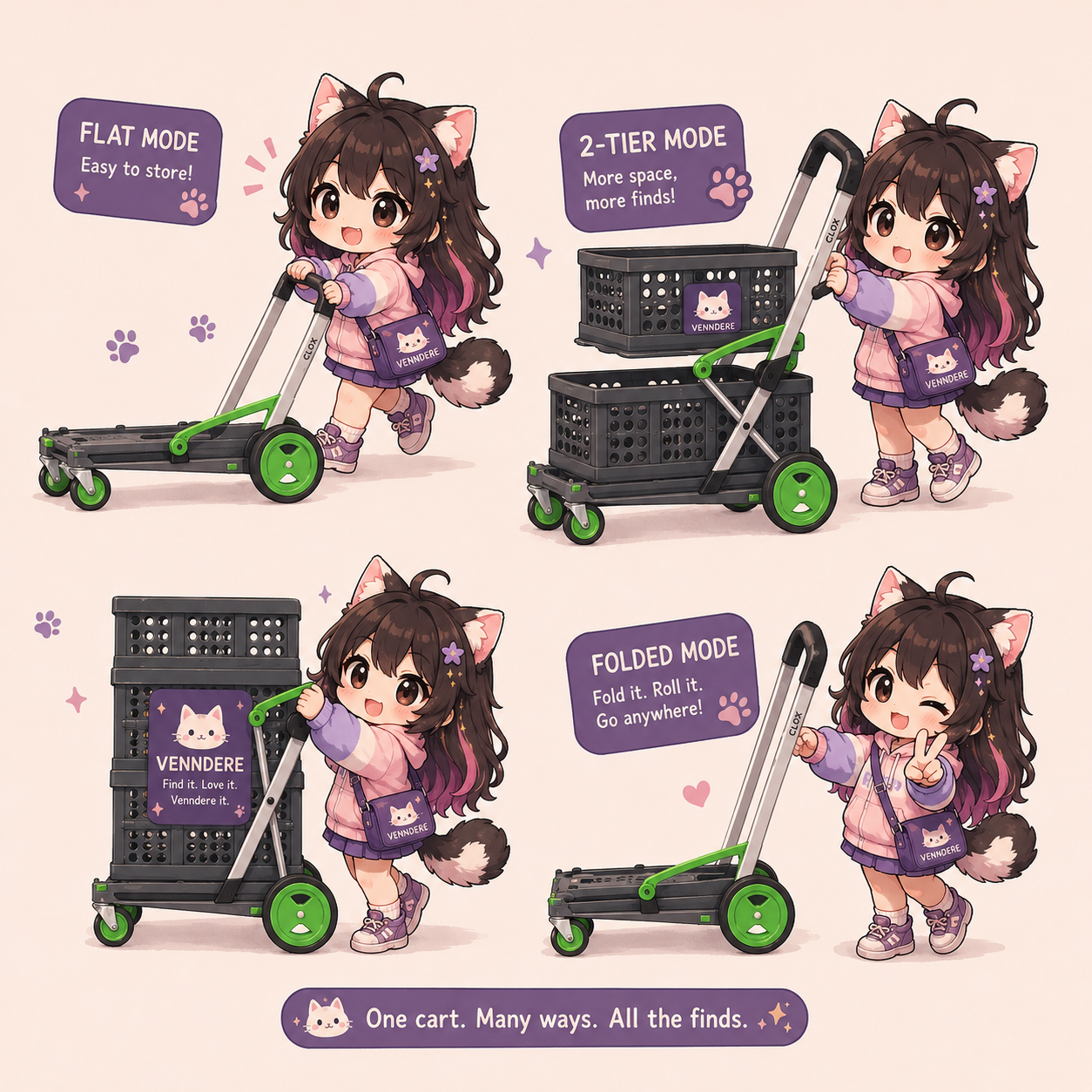CLAX® Foldable Shopping Cart