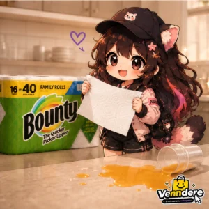 Mascota de Venndere interactuando con Bounty Quick-Size