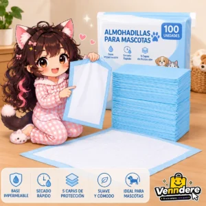 Mascota de Venndere interactuando con almohadillas Amazon Basics para mascotas